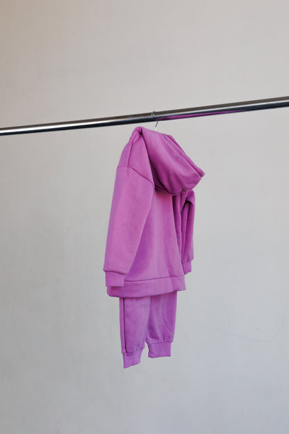 2 PC Fleece Jogger Suit, Purple