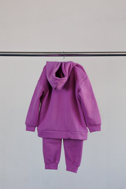 2 PC Fleece Jogger Suit, Purple